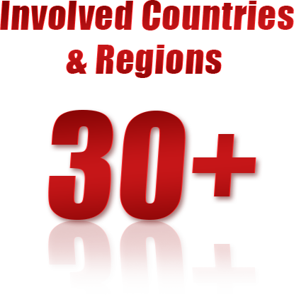 Involved Countries & Regions 30+